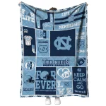 customized north carolina tar heels helmet passion light blue quilt blanket best selling