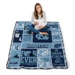 customized north carolina tar heels helmet passion light blue quilt blanket best selling