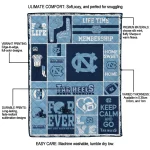 customized north carolina tar heels helmet passion light blue quilt blanket best selling