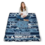 customized north carolina tar heels layered florals light blue white quilt blanket best selling