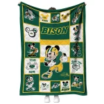 customized north dakota state bison mickey crimson green white quilt blanket best selling