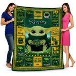 customized north dakota state bison yody baby pattern green quilt blanket best selling