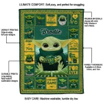 customized north dakota state bison yody baby pattern green quilt blanket best selling