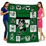 customized north texas mean green mickey crimson green white quilt blanket best selling