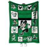 customized north texas mean green mickey crimson green white quilt blanket best selling
