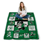 customized north texas mean green mickey crimson green white quilt blanket best selling