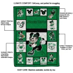 customized north texas mean green mickey crimson green white quilt blanket best selling