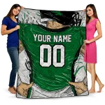 customized north texas mean green player sketch green gray quilt blanket best selling