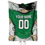 customized north texas mean green player sketch green gray quilt blanket best selling