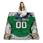 customized north texas mean green player sketch green gray quilt blanket best selling