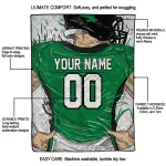 customized north texas mean green player sketch green gray quilt blanket best selling
