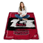 customized northern illinois huskies grunge patch red white quilt blanket best selling