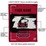 customized northern illinois huskies grunge patch red white quilt blanket best selling