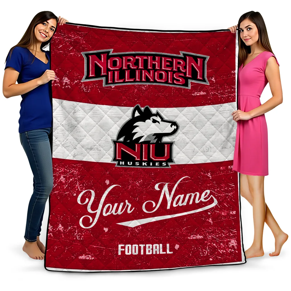 customized northern illinois huskies hibiscus burst red white quilt blanket best selling customized northern illinois huskies hibiscus burst red white quilt blanket best selling