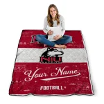 customized northern illinois huskies hibiscus burst red white quilt blanket best selling