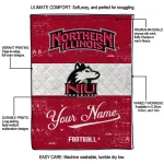 customized northern illinois huskies hibiscus burst red white quilt blanket best selling