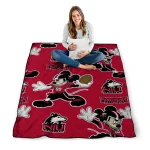 customized northern illinois huskies mickey football red quilt blanket best selling