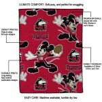 customized northern illinois huskies mickey football red quilt blanket best selling