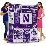Customized Northwestern Wildcats Helmet Passion Purple Quilt Blanket 1 customized northwestern wildcats helmet passion purple quilt blanket best selling