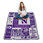 customized northwestern wildcats helmet passion purple quilt blanket best selling