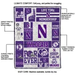 customized northwestern wildcats helmet passion purple quilt blanket best selling