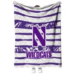 customized northwestern wildcats layered florals purple white quilt blanket best selling