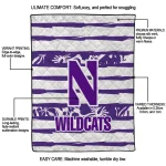 customized northwestern wildcats layered florals purple white quilt blanket best selling
