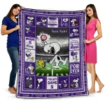 customized northwestern wildcats snoopy coach purple quilt blanket best selling
