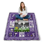 customized northwestern wildcats snoopy coach purple quilt blanket best selling