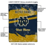 customized notre dame fighting irish brushstroke layers navy quilt blanket best selling
