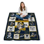 customized notre dame fighting irish mickey crimson navy white quilt blanket best selling