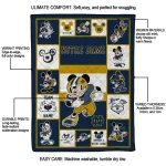 customized notre dame fighting irish mickey crimson navy white quilt blanket best selling