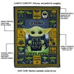 customized notre dame fighting irish yody baby pattern navy quilt blanket best selling
