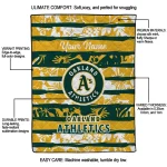 customized oakland athletics layered florals green white quilt blanket best selling