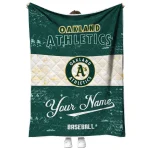 customized oakland athletics snoopy victory green white quilt blanket best selling