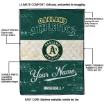 customized oakland athletics snoopy victory green white quilt blanket best selling