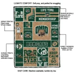 customized ohio bobcats helmet passion green quilt blanket best selling