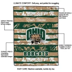 customized ohio bobcats layered florals green white quilt blanket best selling