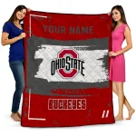 Customized Ohio State Buckeyes Grunge Patch Scarlet White Quilt Blanket 1 customized ohio state buckeyes grunge patch scarlet white quilt blanket best selling