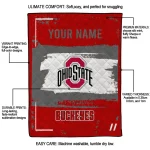 customized ohio state buckeyes grunge patch scarlet white quilt blanket best selling