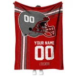 customized ohio state buckeyes helmet theme scarlet quilt blanket best selling