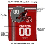 customized ohio state buckeyes helmet theme scarlet quilt blanket best selling