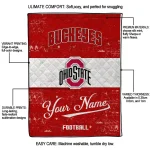 customized ohio state buckeyes hibiscus burst scarlet white quilt blanket best selling