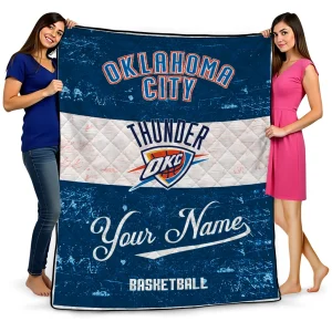 customized oklahoma city thunder helmet fan blue white quilt blanket best selling