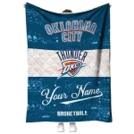 customized oklahoma city thunder helmet fan blue white quilt blanket best selling