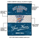 customized oklahoma city thunder helmet fan blue white quilt blanket best selling