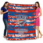customized oklahoma city thunder layered florals blue white quilt blanket best selling
