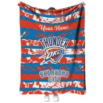 customized oklahoma city thunder layered florals blue white quilt blanket best selling