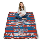 customized oklahoma city thunder layered florals blue white quilt blanket best selling