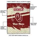 customized oklahoma sooners brushstroke layers crimson quilt blanket best selling